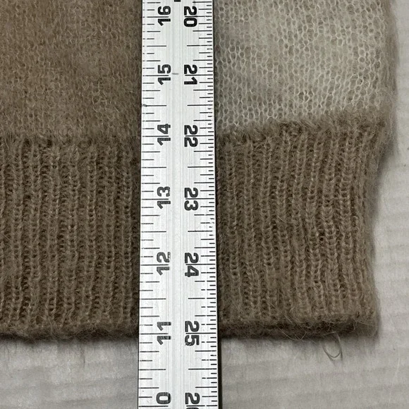 Bianco & Blu Sweater Womens M Neutral Ivory Checkboard Mohair Blend Pullover - Picture 10 of 10